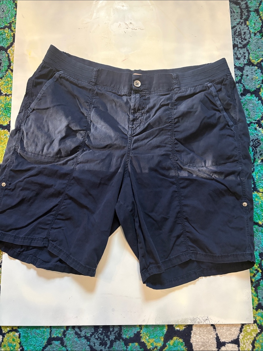 EVRI Women's Navy Casual Bermuda Shorts